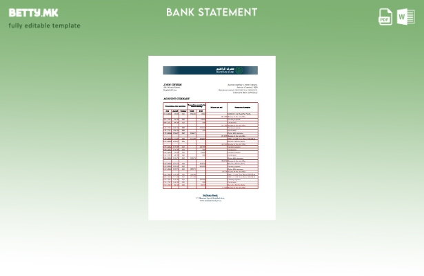 модерен стил Ирак Рафидаин банкарски извод шаблон ексел 1